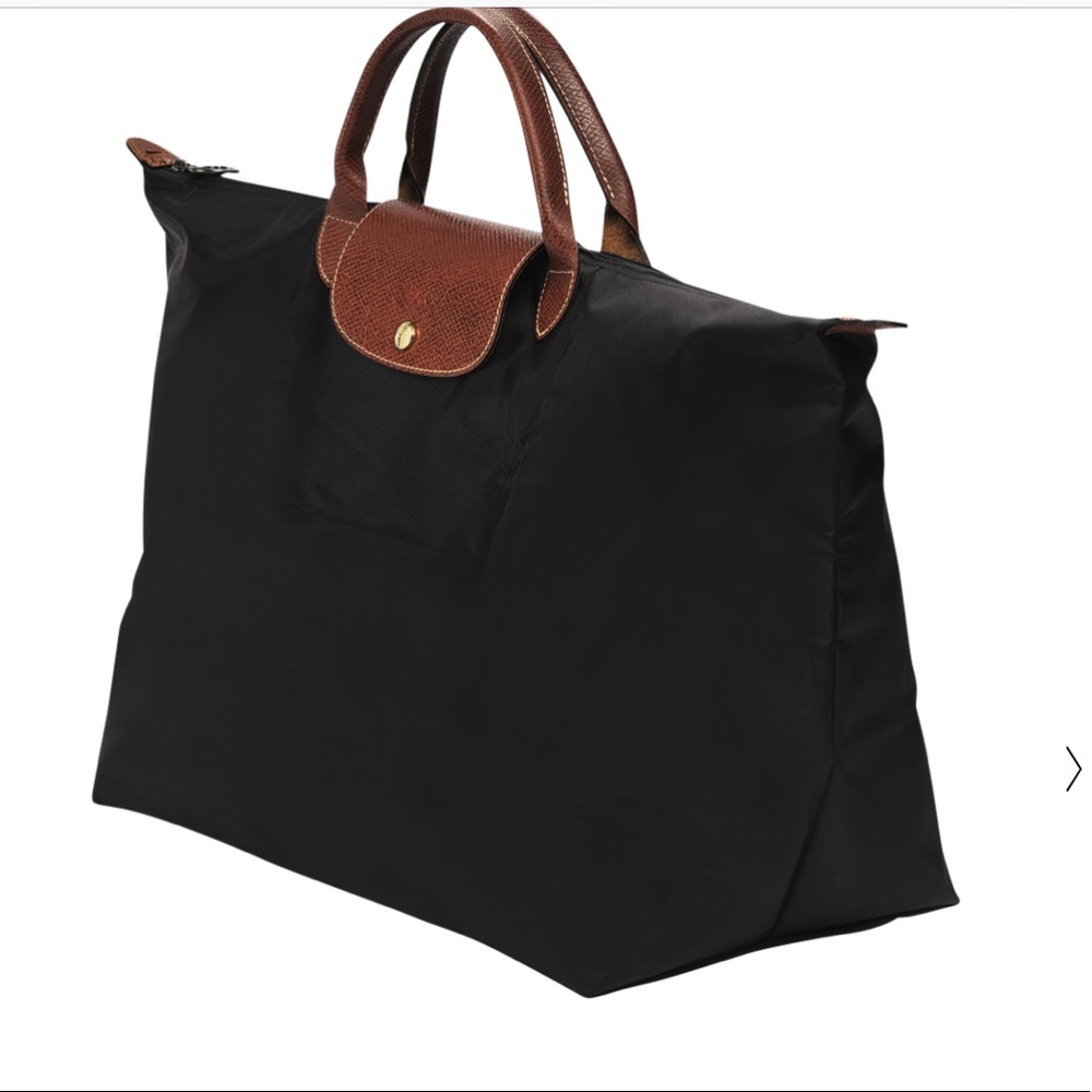 Black Longchamp Le Pliage Large Travel Bag